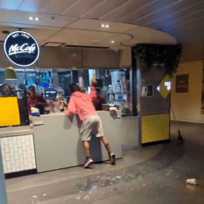 McDonalds Employee Throwing Drink at Customer