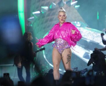 Pink performs on stage during a concert in Vienna, on July 1.