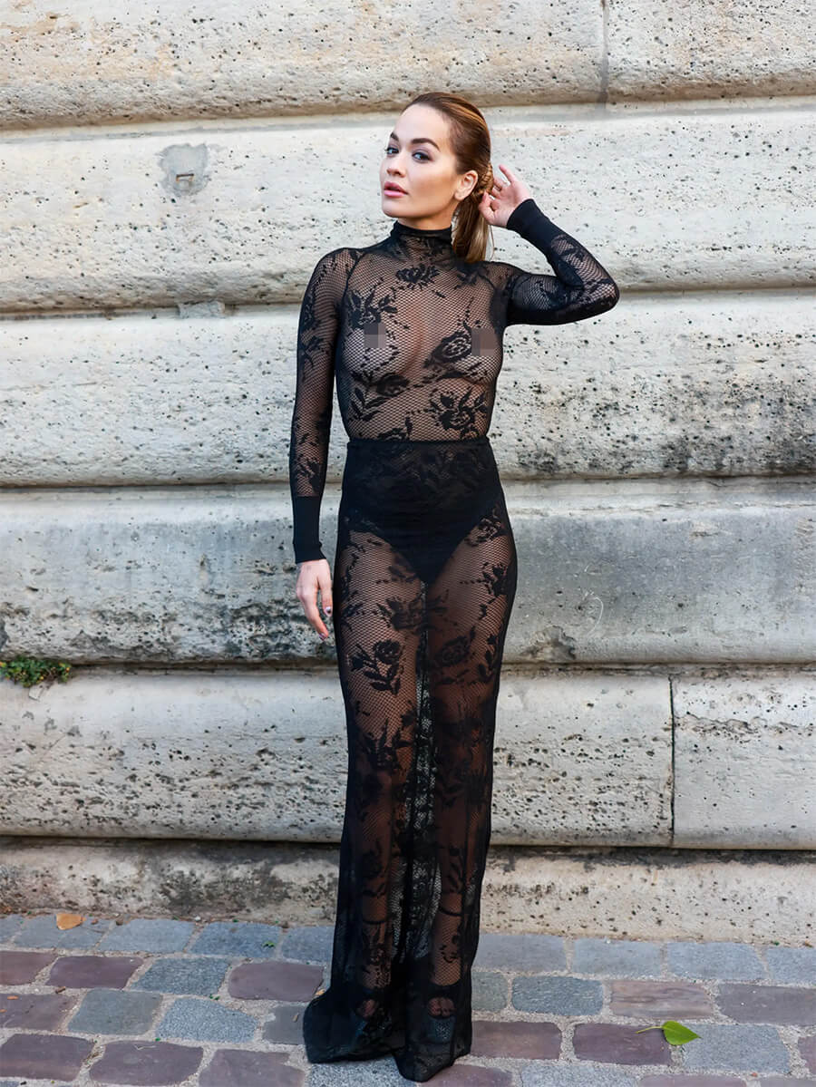 Did Rita Ora Expose Herself in This Sheer Lace Dress
