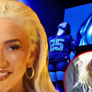 Christina Aguilera Attends Night 4 Of Billie Eilish's Forum Concert Run