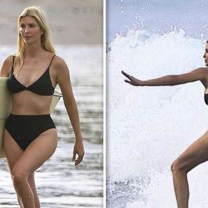 Ivanka Trump Heads Back to the Beach in Black Bikini, Surfing Again