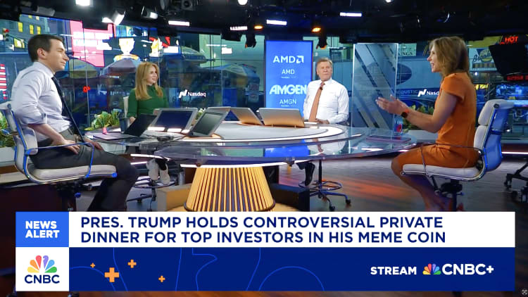 President Trump holds controversial private dinner for top investors in his meme coin