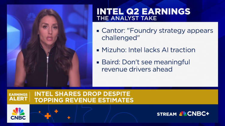 Intel shares drop despite topping revenue estimates