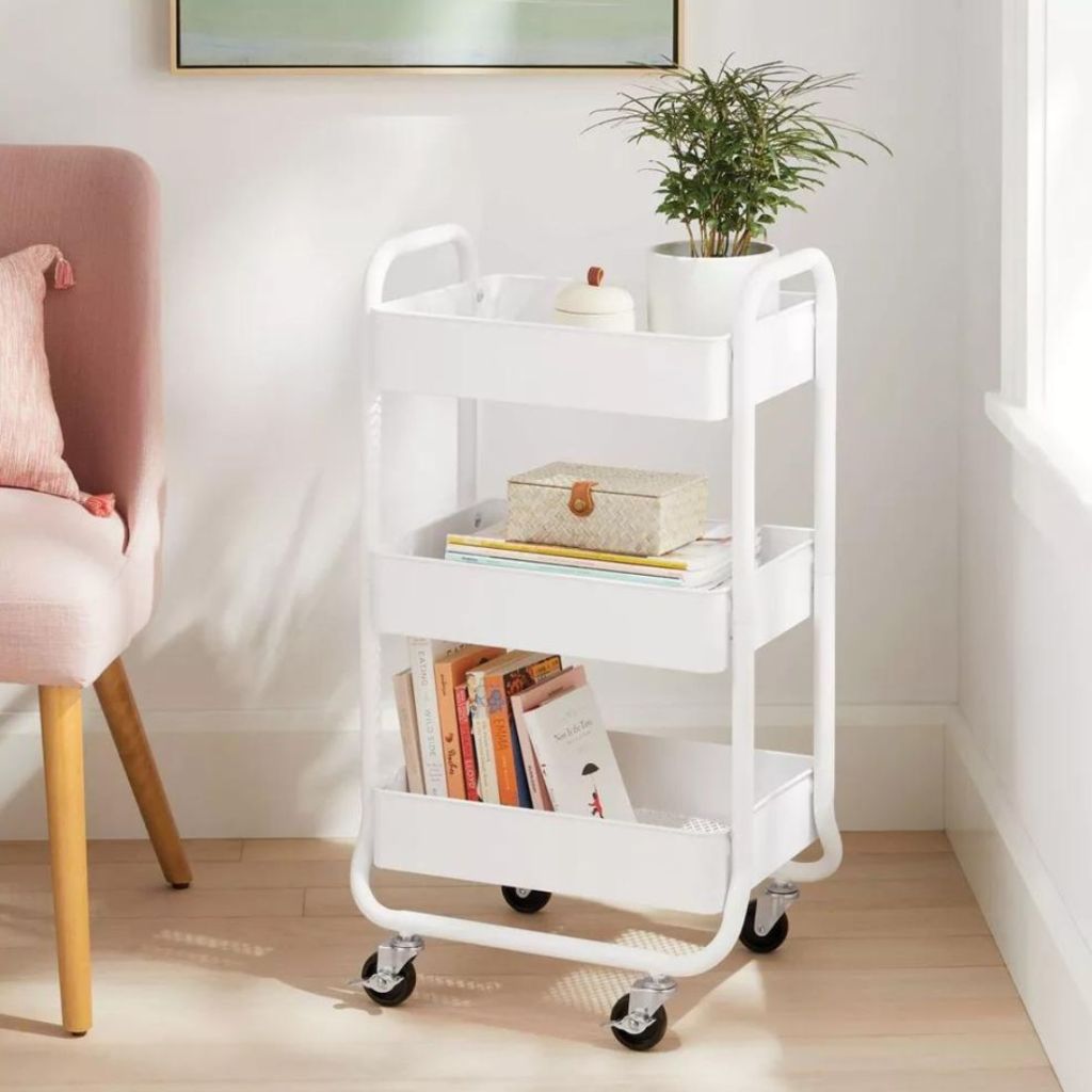 white storage cart
