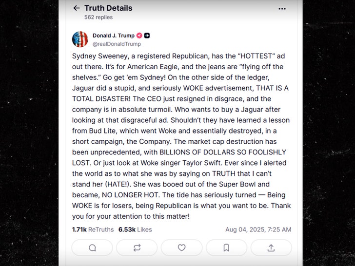 donald trump supporting sydney sweeney x 2