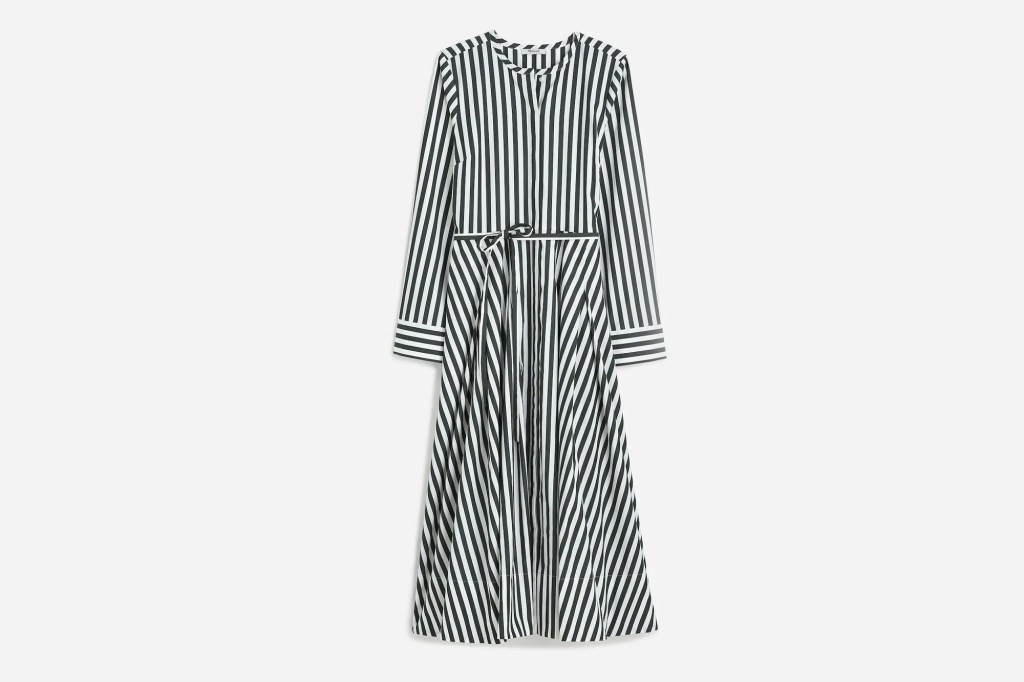Madewell Tie-Waist Midi Shirtdress in Stripe
