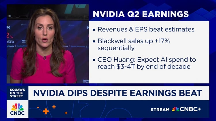 Nvidia shares under pressure despite earnings beat
