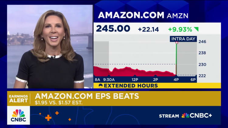 Amazon shares spike 10% on earnings and revenue beat