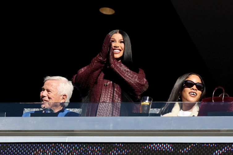 Cardi B Cheers On Boyfriend Stefon Diggs at Patriots-Falcons Game