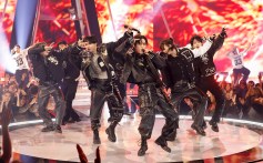 Stray Kids perform at the AMERICAN MUSIC AWARDS 50TH ANNIVERSARY SPECIAL in Los Angeles, California.