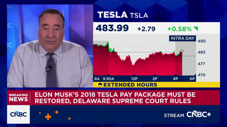 Elon Musk's 2018 Tesla pay package must be restored, Delaware Supreme Court rules