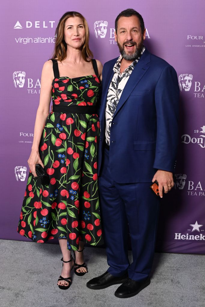 Jackie and Adam Sandler attend the 2026 BAFTA Tea Party