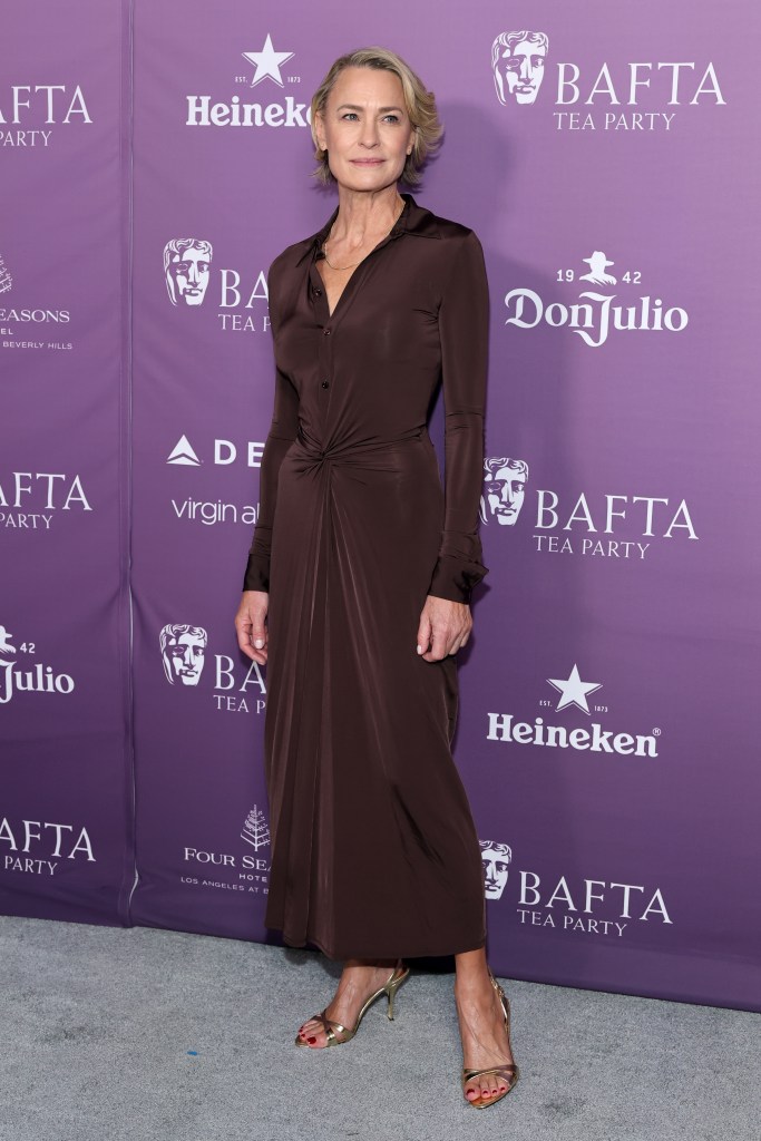 Robin Wright attends the 2026 BAFTA Tea Party