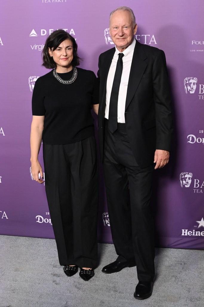 Megan Skarsgård and Stellan Skarsgård attend the 2026 BAFTA Tea Party