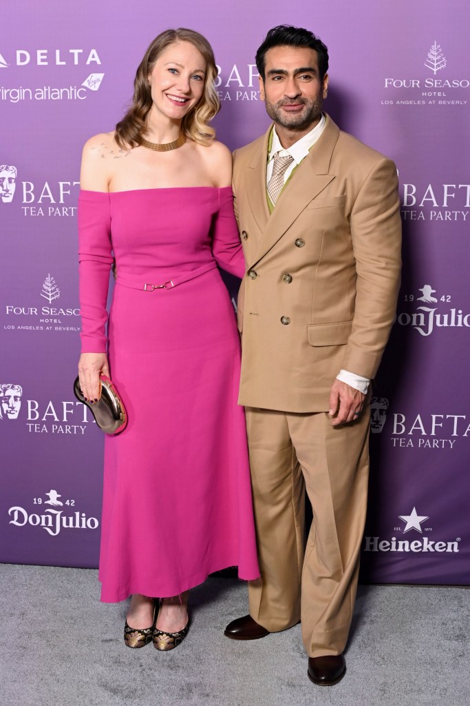 Emily V. Gordon and Kumail Nanjiani attend the 2026 BAFTA Tea Party 