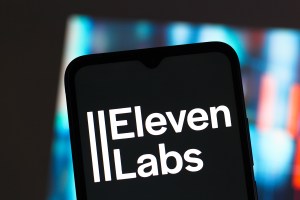 In this photo illustration, the ElevenLabs logo is seen displayed on a smartphone screen.