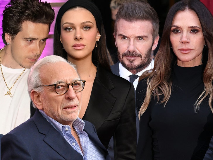 brooklyn beckham, nicola peltz and her billonaire dad facing off against victoria and dave beckham getty comp