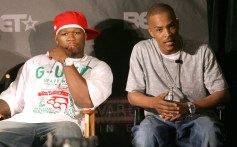 50 Cent and T.I. during BET Awards - Nominees, Host and Honorees Announcement at Renaissance Hollywood Hotel in Hollywood, California on May 16, 2007.
