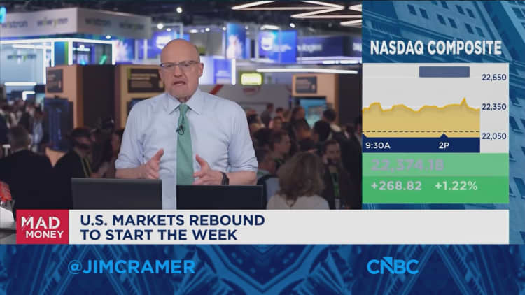 Jim Cramer talks what drove markets out of a slump Monday
