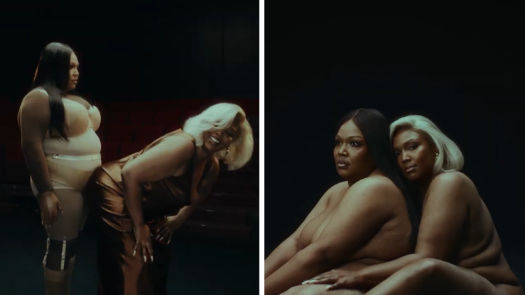 Lizzo Strips Down, Meets Former Self in 'Don't Make Me Love U' Music Video
