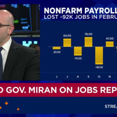 Fed Governor Stephen Miran: Labor demand isn't strong enough because monetary policy is too tight