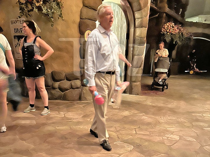 lindsey graham at disney world holding toy tmz 1
