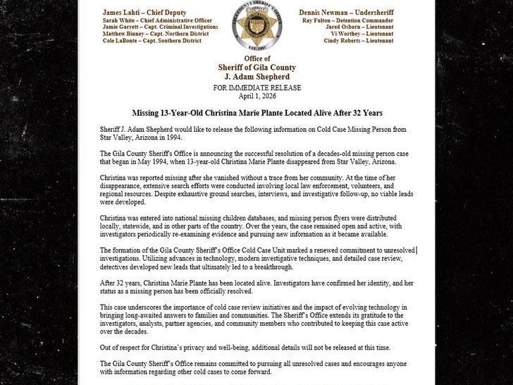 gila county sheriff's office christina located poster sub