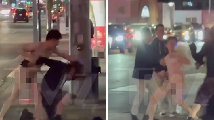Naked Man Fights Outside Kanye West Concert, On Video