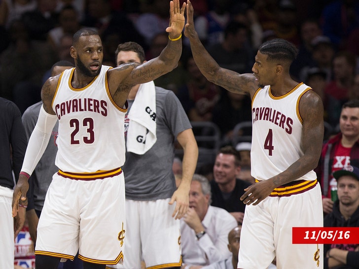 iman shumpert with lebron james cavs getty