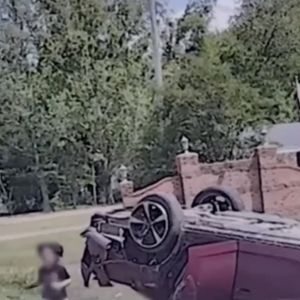 Toddler Escapes Mom's Rollover Car Crash In High-Speed Chase, on Video