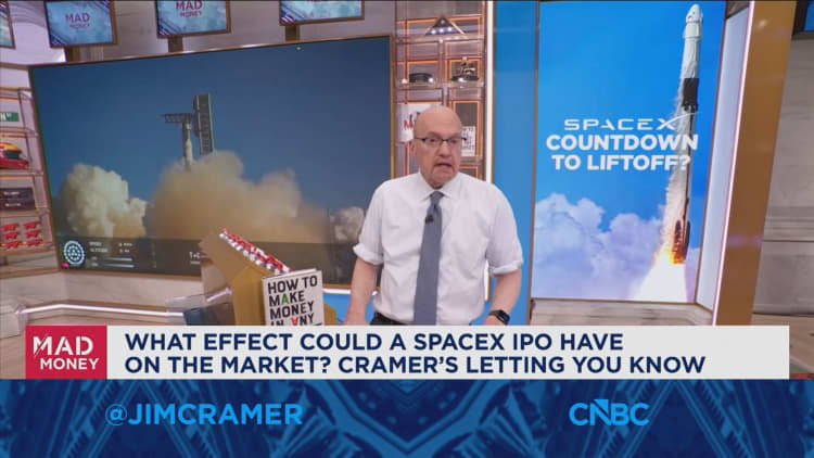 A SpaceX IPO could overwhelm the market with excess supply, says Jim Cramer