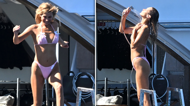 Bella Hadid Strips Down to Tiny Pink Bikini During Cannes Vacation