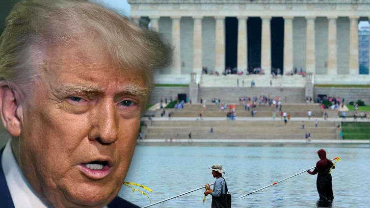 Trump Calls Reflecting Pool Vandalism 'Deranged,' Announces Immediate Repair