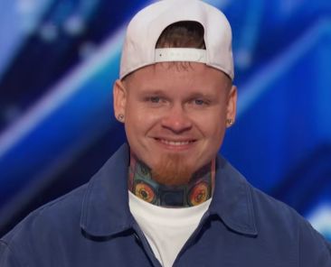 Luke Taleno performs in the Auditions of "America's Got Talent" season 21.