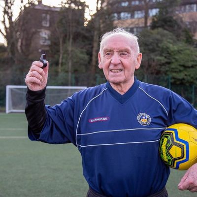 How a 93-year-old soccer referee credits wartime rations and discipline for his longevity