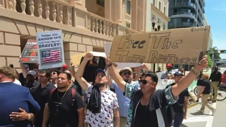 Tate Brothers' Supporters Protest Outside Miami Jail, Call for Their Release