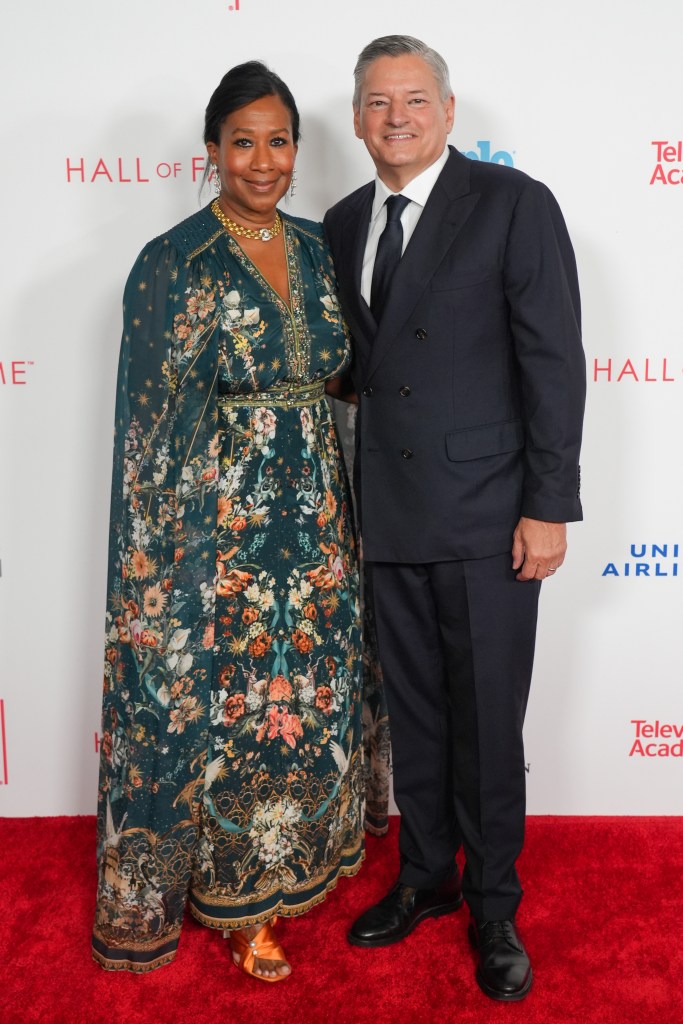 Nicole Avant and Ted Sarandos at the 28th Television Academy Hall of Fame induction ceremony