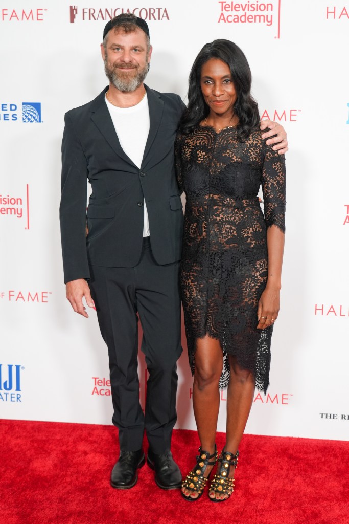 Matt Stone and Angela Howard at the 28th Television Academy Hall of Fame induction ceremony