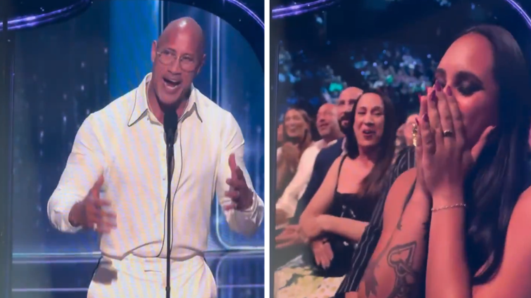 The Rock Leads Crowd in 'Happy Birthday' for Daughter at Disney Legends