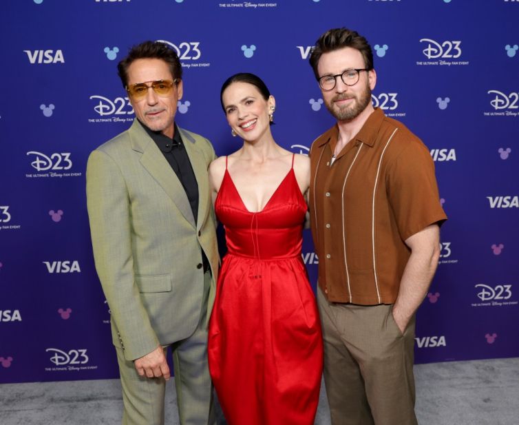 Robert Downey Jr., Hayley Atwell and Chris Evans at D23: The Ultimate Disney Fan Event