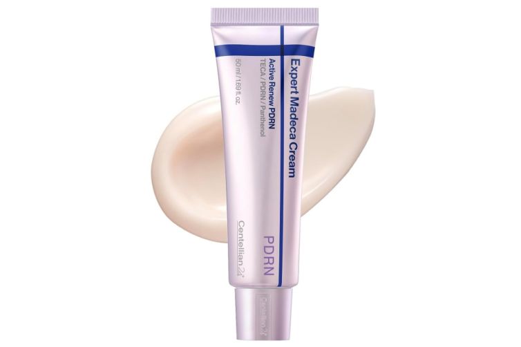 Tube of Centellian 24 Expert Madeca Cream with a smear of cream behind it.