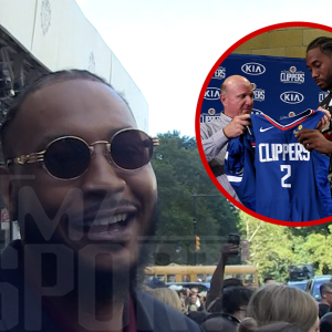 Carmelo Anthony Laughs Off Clippers Scandal Questions at NYFW