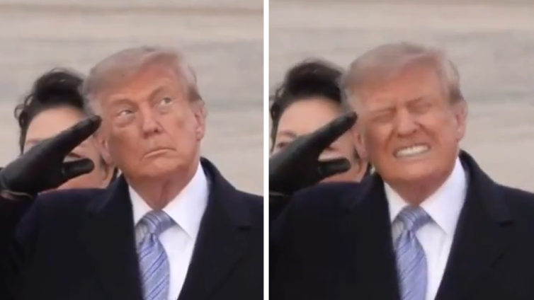 President Trump Winces During U.S. Military Flyover With Xi Jinping: Video