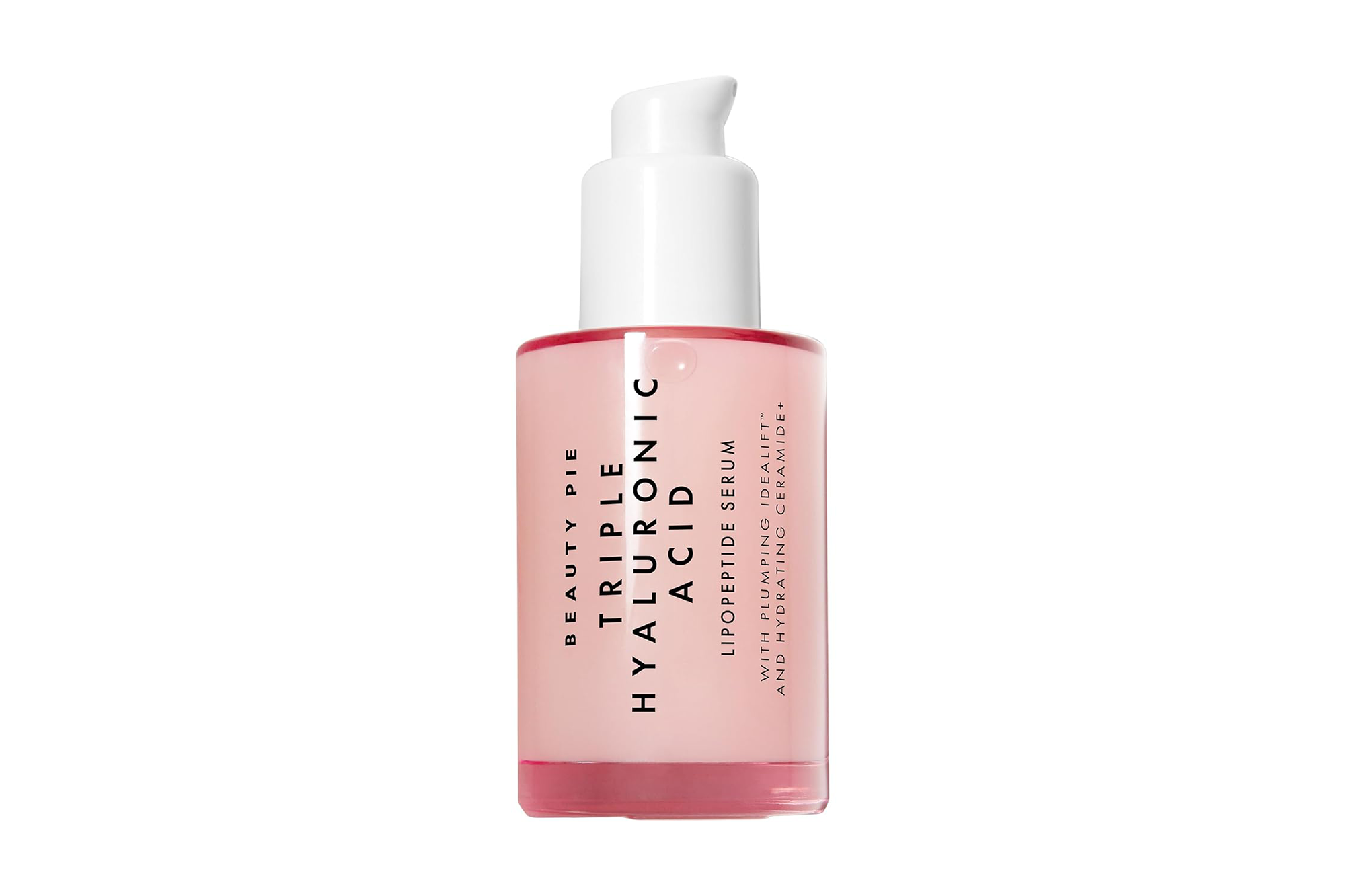 A bottle of Beauty Pie Triple Hyaluronic Acid Lipopeptide Serum.