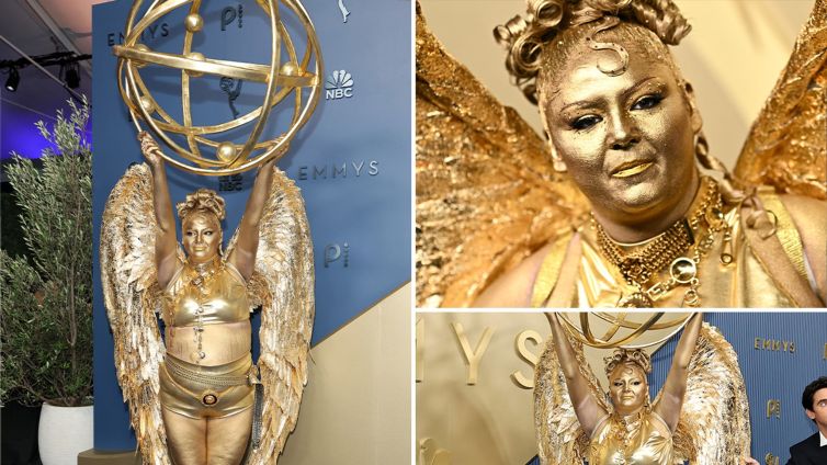 Meg Stalter Paints Herself Gold, Dresses Up Like Trophy for 2026 Emmys