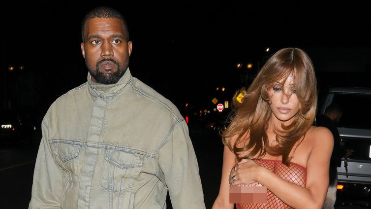 Bianca Censori Leaves Little to Imagination in Red Fishnet Top With Kanye